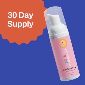 autobrush Kids Bubblegum Foaming Toothpaste for Toddlers
