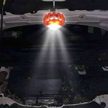 DEDC Car Safety Triangle Warning Kit, Set of 3 Roadside Emergency Kit with Reflective Warning Triangle,Visibility Roadside Vest, LED Road Flares Emergency Lights