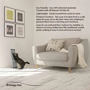 Omega Paw Lean-it Scratching Post for Cats 25 Inch