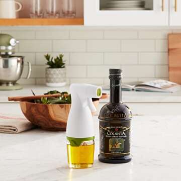 Prepara for Kitchen and Grill, Simply Mist, Glass Healthy Eating Trigger Oil Sprayer, one size, White