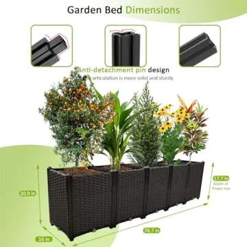 TDDSS Elevated Garden Boxes for Plants & Herbs