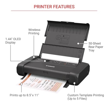 Canon PIXMA TR150 Wireless Portable Printer for Easy Printing