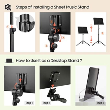 CAHAYA 5 in 1 Adjustable Music Stand Set