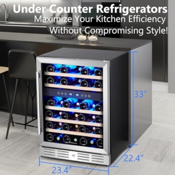Kalamera 24 inch Wine Cooler with Dual Zone Temperature