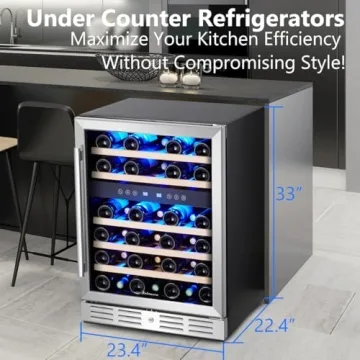 Kalamera 24 inch Wine Cooler with Dual Zone Temperature