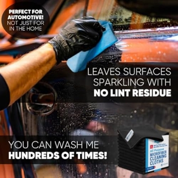 12" x 12" Premium Microfiber Towels for Cleaning