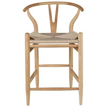 Amazon Brand – Stone & Beam Wishbone Counter-Height dining chair, 35.5"H, Birch/Natural