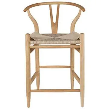 Amazon Brand – Stone & Beam Wishbone Counter-Height dining chair, 35.5"H, Birch/Natural