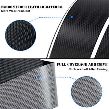 4PCS Car Door Sill Protector for Honda Civic,Thicken Carbon Fiber Anti Scratch Car Door Pedal Protector Anti-Collision Door Edge Guard Paint Protection Film