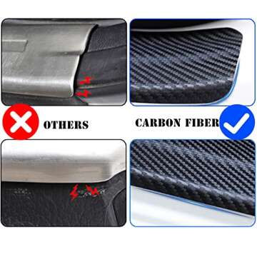 4PCS Car Door Sill Protector for Honda Civic,Thicken Carbon Fiber Anti Scratch Car Door Pedal Protector Anti-Collision Door Edge Guard Paint Protection Film