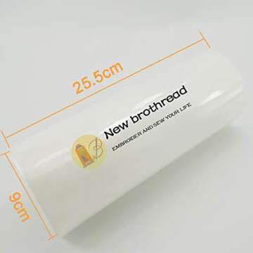 New brothread Wash Away - Water Soluble Machine Embroidery Stabilizer Backing & Topping 10" x 25 Yd ...