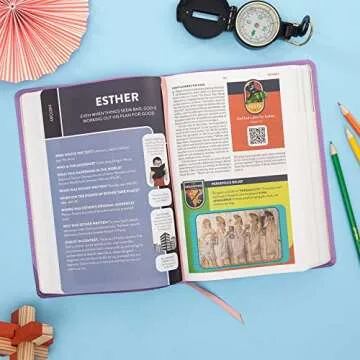 CSB Explorer Bible for Kids, Lavender Compass LeatherTouch, Red Letter, Full-Color Design, Photos, Illustrations, Charts, Videos, Activities, Easy-to-Read Bible Serif Type