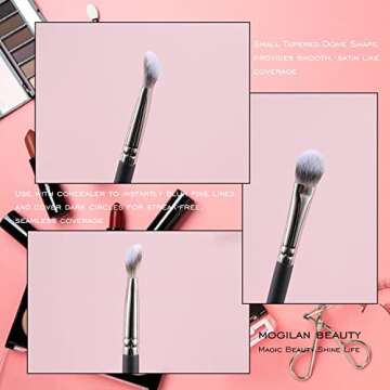MOGILAN Concealer Brush Under Eye Brightening Eye Blending Makeup Brush For Eye Cream and Concealer Covers Blemishes Imperfections Dark Circles Blending with Powder Liquid Cosmetics Face Brush 274