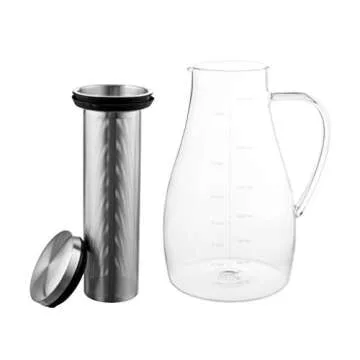 eekay Wares Air-Tight Cold Brew Coffee Maker, Tea, Fruit Infuser, 1.7L, with Double Walled Stainless Steel Removable Filter