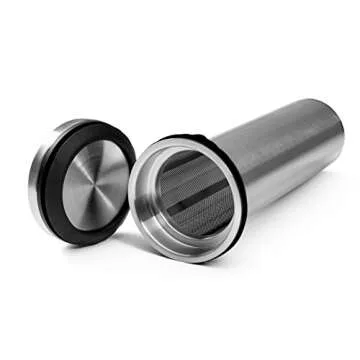 eekay Wares Air-Tight Cold Brew Coffee Maker, Tea, Fruit Infuser, 1.7L, with Double Walled Stainless Steel Removable Filter