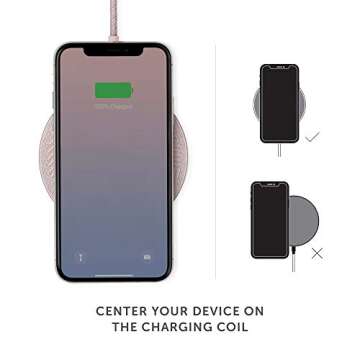 Native Union Drop - High Speed Wireless Charger [Qi Certified] 10W Non-Slip Fast Wireless Charging Pad - Compatible with iPhone 12/12 Pro/12 Pro Max/12 mini/11/11 Pro/11 Pro Max (Rose)