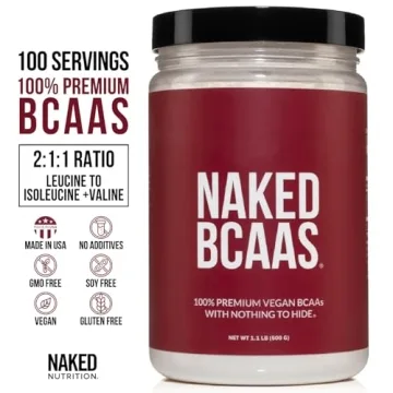 Unflavored Vegan Naked BCAA Powder - 100 Servings