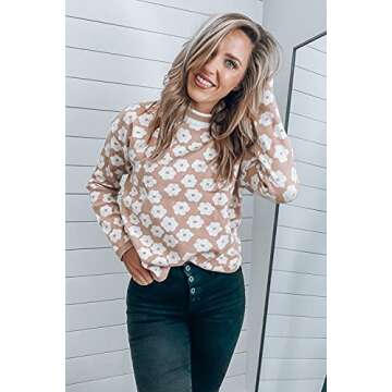 Stylish PRETTYGARDEN Women's Floral Knit Sweater