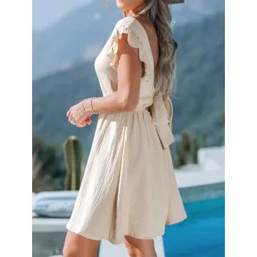 CUPSHE Women's V Neck Mini Dress for Summer Style