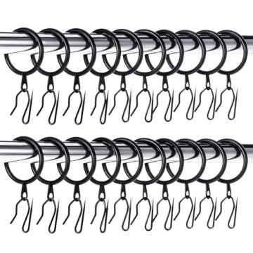 Hotop 60-Piece Metal Drapery Curtain Rings and Hooks for Elegant Window Treatments
