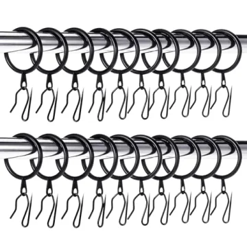 Hotop 60-Piece Metal Drapery Curtain Rings and Hooks for Elegant Window Treatments