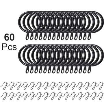 Elegant 60-piece Metal Curtain Rings & Hooks Set