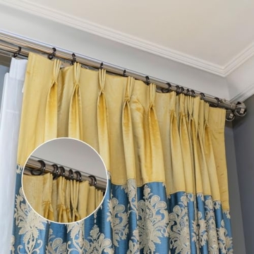 Elegant 60-piece Metal Curtain Rings & Hooks Set