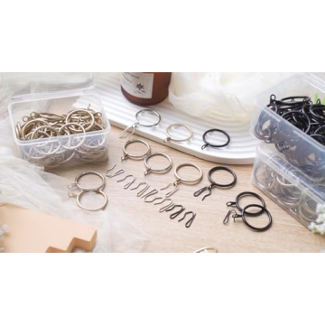 Elegant 60-piece Metal Curtain Rings & Hooks Set
