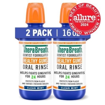 TheraBreath Healthy Gums Mouthwash Clean Mint 16 Fl Oz