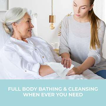 Body Wipes (5 Packs) 50 XL Shower Wipes Body Wipes for Adults Bathing, Traveling, Camping, Gym, Car, Elderly, Bedridden - Bath Wipes - Disposable Washcloths for Adults No Rinse