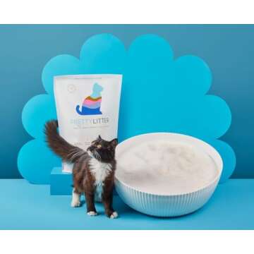 PrettyLitter Health Monitoring Cat Pet Litter (6 lbs), Unscented, Silica Gel, House-cats, Litter