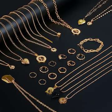 Ecoofor Gold Necklace Chains for Jewelry Making, 95.1 Feet 12 Rolls Jewelry Chains for DIY Necklace Bracelet Jewelry Making with Jump Rings/Lobster Clasps/Connectors