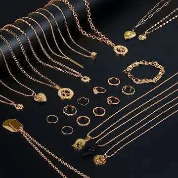 Ecoofor Gold Necklace Chains for Jewelry Making, 95.1 Feet 12 Rolls Jewelry Chains for DIY Necklace Bracelet Jewelry Making with Jump Rings/Lobster Clasps/Connectors