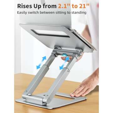 tounee Adjustable Laptop Stand for Ergonomic Workspaces