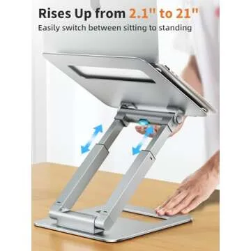 tounee Adjustable Laptop Stand for Ergonomic Workspaces