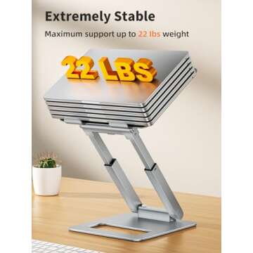 tounee Adjustable Laptop Stand for Ergonomic Workspaces