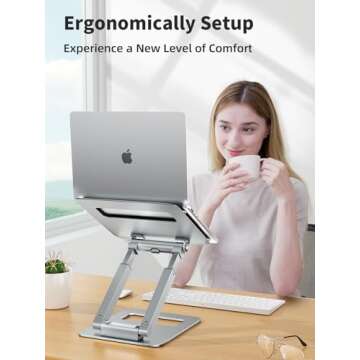 tounee Adjustable Laptop Stand for Ergonomic Workspaces