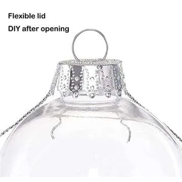 15 Pcs DIY Clear Plastic Fillable Balls Ornament, 2.36Inch Transparent Ornaments Shatterproof Christmas Balls for Christmas, Halloween, Birthday, Wedding Decor, DIY Crafts Decorations (60 mm)