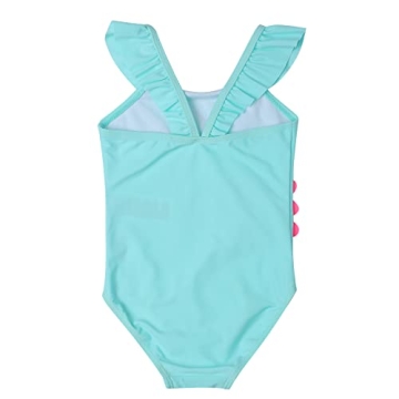 LIZENS Girls Swimsuit One Piece Beach Bathing Suit for Girls Toddler Swimwear Flamingo（6-7t）