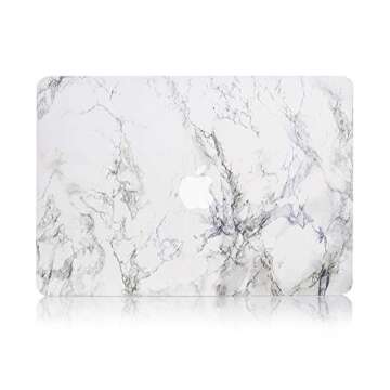 Ruban case for MacBook Air 13 Inch A2337 (M1) / A2179 / A1932 (2021 2020 2019 2018 Release) - Snap On Hard Shell Case Cover for MacBook Air 13 Retina Display with Touch ID, (White Marble)