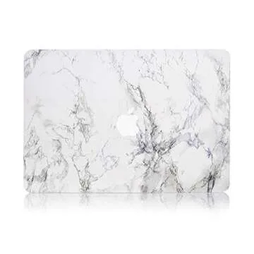 Ruban case for MacBook Air 13 Inch A2337 (M1) / A2179 / A1932 (2021 2020 2019 2018 Release) - Snap On Hard Shell Case Cover for MacBook Air 13 Retina Display with Touch ID, (White Marble)