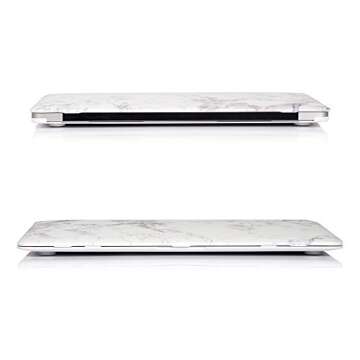 Ruban case for MacBook Air 13 Inch A2337 (M1) / A2179 / A1932 (2021 2020 2019 2018 Release) - Snap On Hard Shell Case Cover for MacBook Air 13 Retina Display with Touch ID, (White Marble)