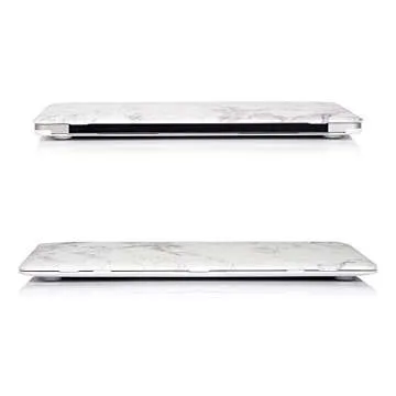 Ruban case for MacBook Air 13 Inch A2337 (M1) / A2179 / A1932 (2021 2020 2019 2018 Release) - Snap On Hard Shell Case Cover for MacBook Air 13 Retina Display with Touch ID, (White Marble)
