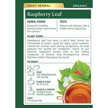 Traditional Medicinals Organic Raspberry Leaf Herbal Tea, Eases Menstrual Cramps & Supports Healthy ...