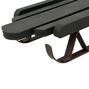 Morning View Christmas Sleigh Outdoor Decoration Wood Sleigh Decor Rustic Wall Hanging Sled Holiday Decor Christmas Sled Wood Hanging Sled Ornament with Jute Rope Xmas Decorations for Home (Green)