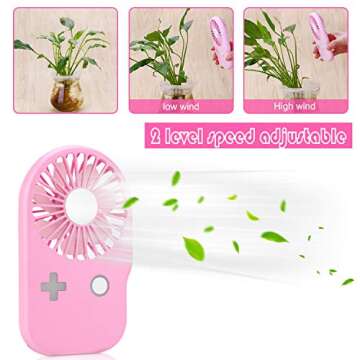 Aluan Mini Handheld Fan Powerful Small Personal Portable Fan Speed Adjustable USB Rechargeable Cooling for Kids Girls Woman Home Office Outdoor Travel