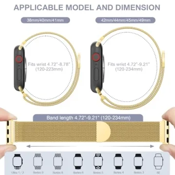 BELONGME Adjustable Mesh Metal Apple Watch Band