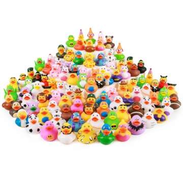 XY-WQ 100 Pack Rubber Duck for Jeeps Ducking - 2.3 Inch Bulk Floater Duck for Kids - Baby Bath Toy A...