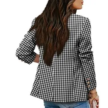 CRAZY GRID Women's Open Front Blazer for All Occasions