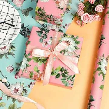 Eco-Friendly Floral Gift Wrapping Paper for All Occasions